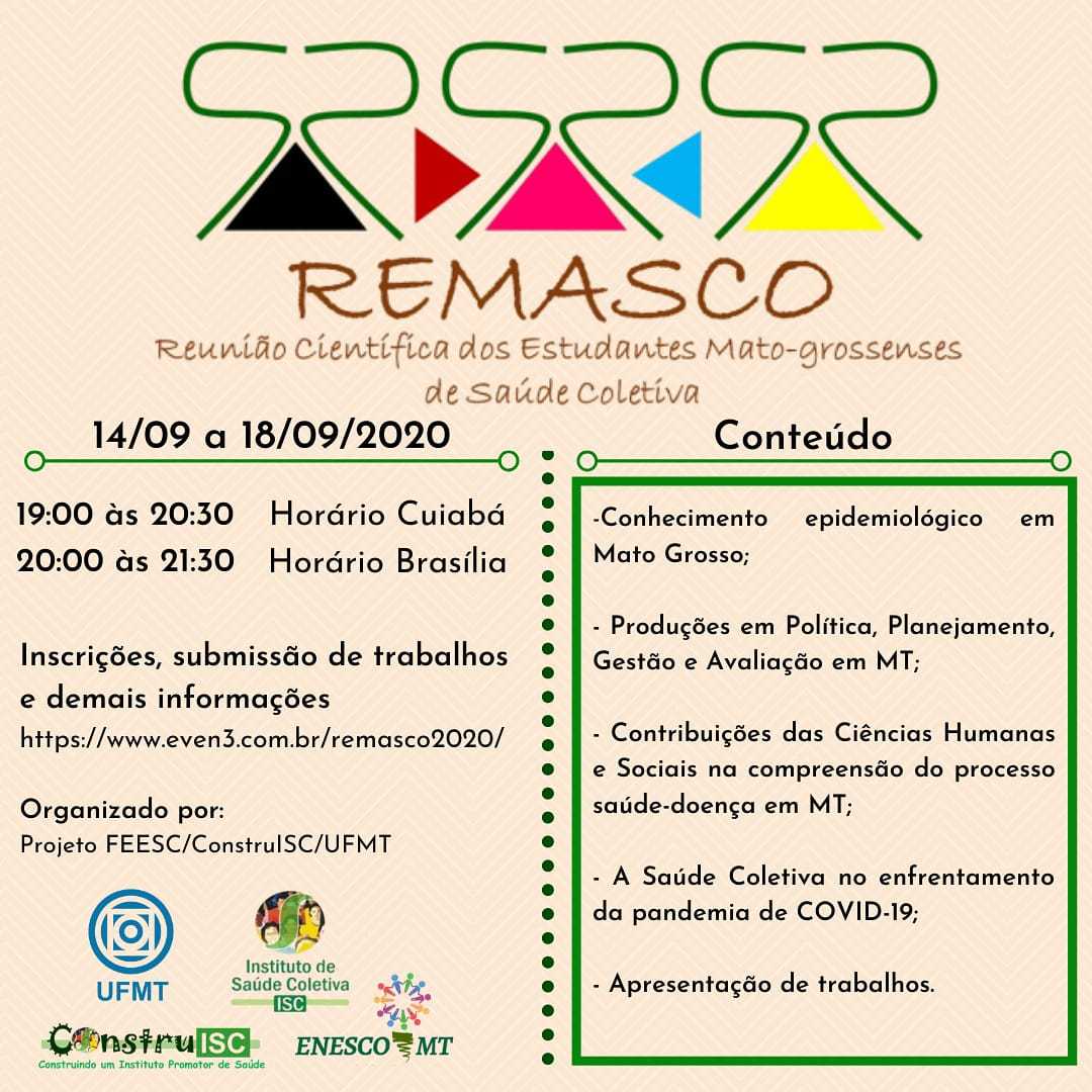 I Reunião Científica dos Estudantes mato-grossenses de Saúde Coletiva - REMASCO