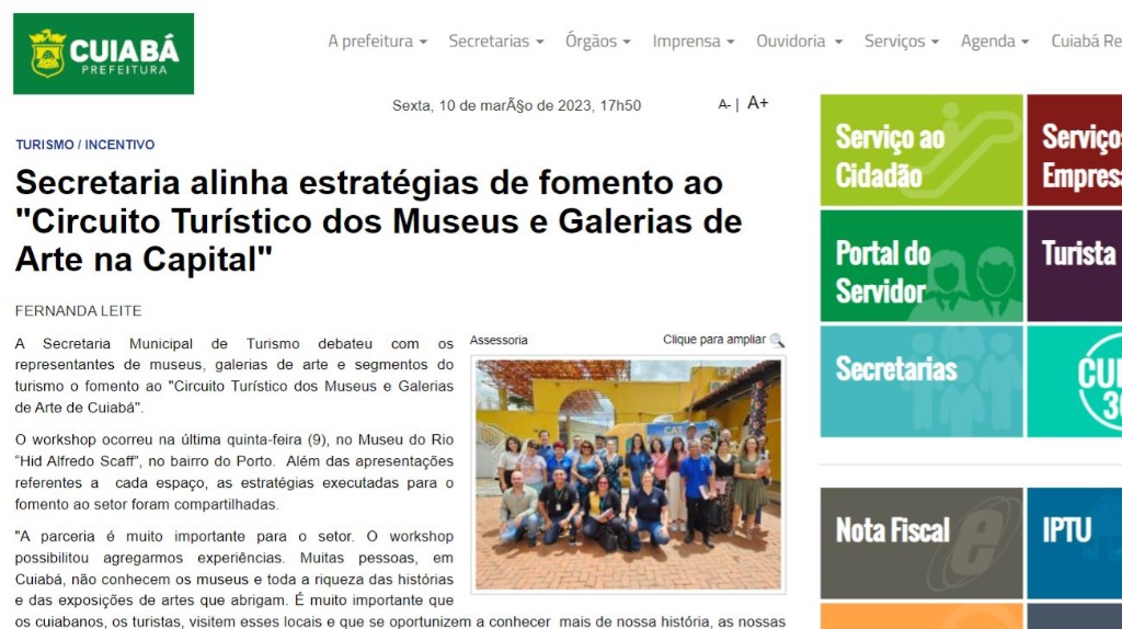Cadastro do Museu de Minerais, Rochas e Fosseis no Circuito Turístico de Cuiabá