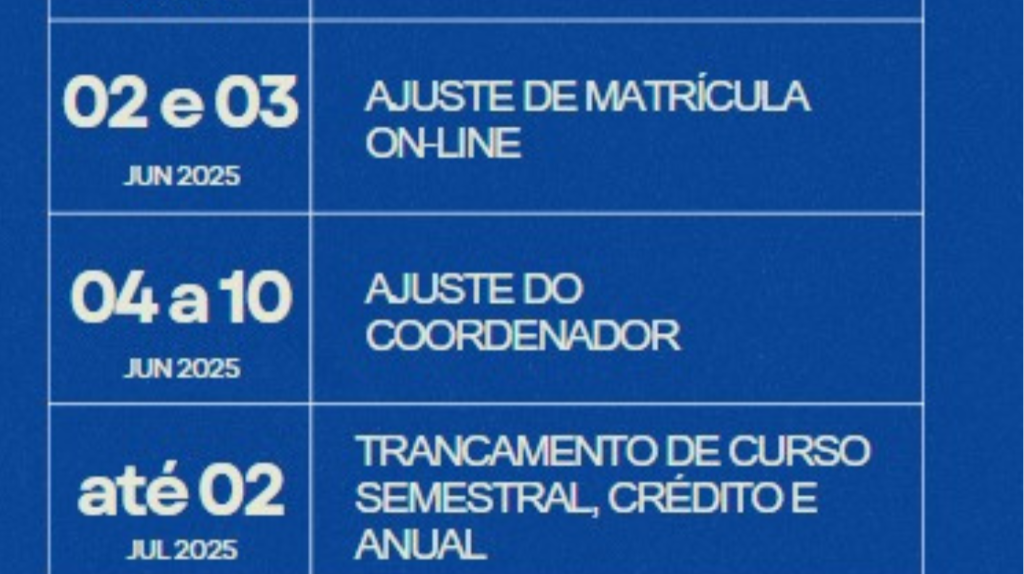 Confira o novo calendário