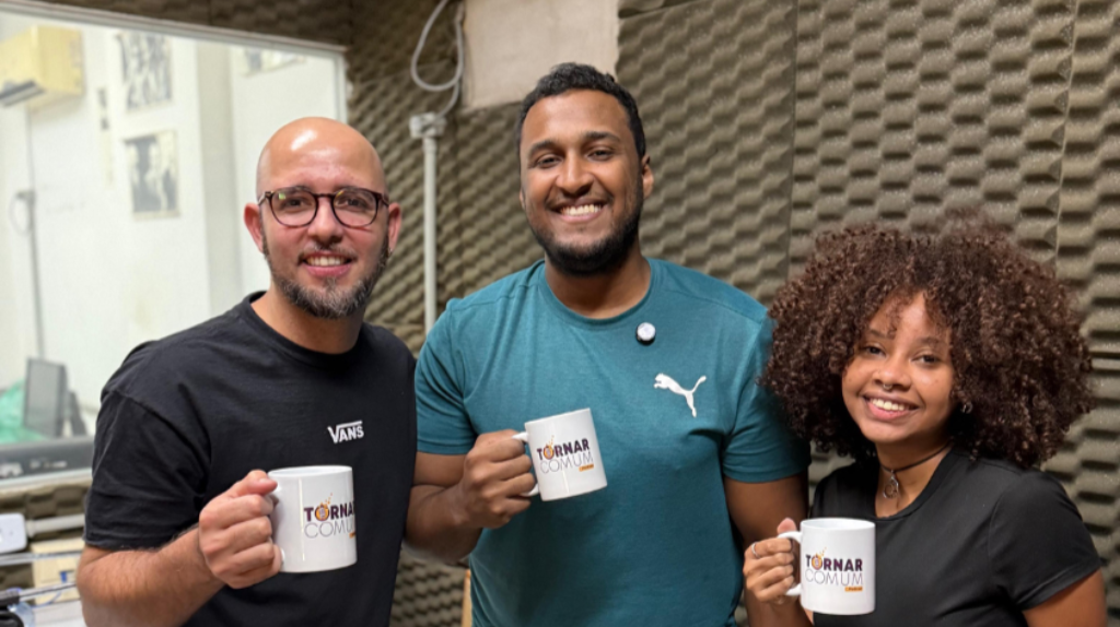 Doutorando em Ciências Veterinárias Marco Túlio dos Santos Costa na gravação do Podcast Tornar Comum